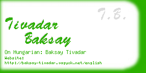 tivadar baksay business card